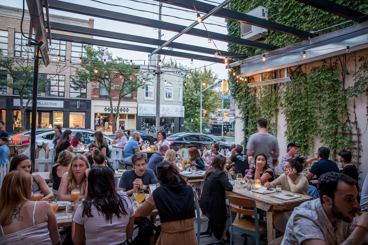 Bellwoods Brewery full patio streetscape view Summer Food Drink Nightlife Image